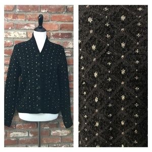 EXPRESS TRICOT Black & Gold Cardigan Sweater
